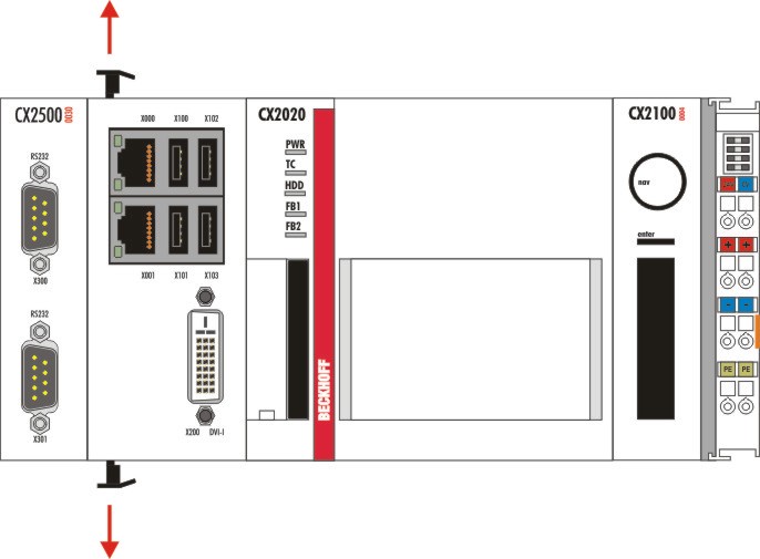 Mounting the module lock 4: