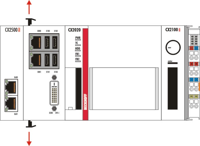 Mounting the module lock 4: