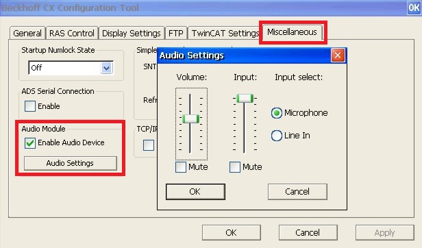 Setting up the audio interface (N020) 1: