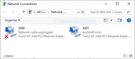 Identification of the Ethernet interfaces (X000, X001) 1: