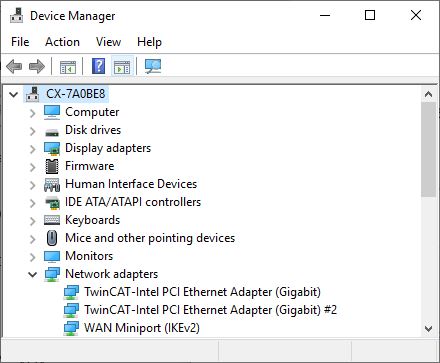 Identification of the Ethernet interfaces (X000, X001) 2: