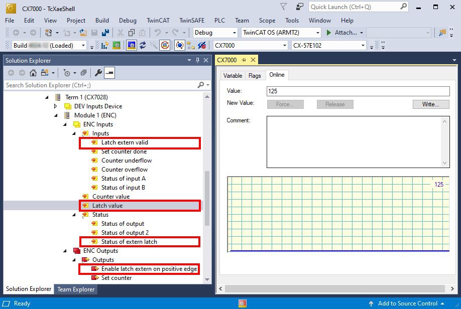 Latching the counter value 1: