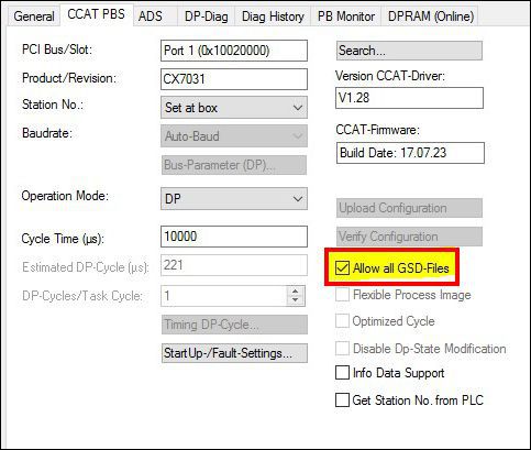 Simulating PROFIBUS devices with CX7031 1: