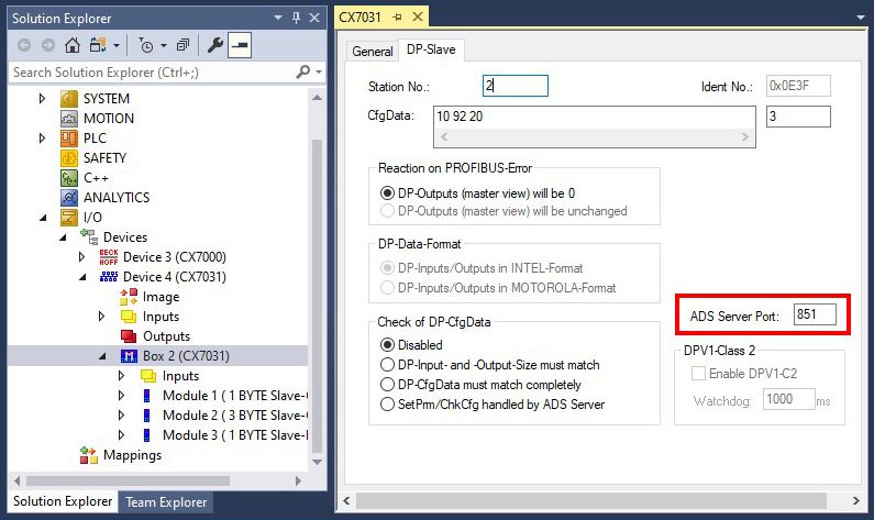 Receiving DPV1 data 1: