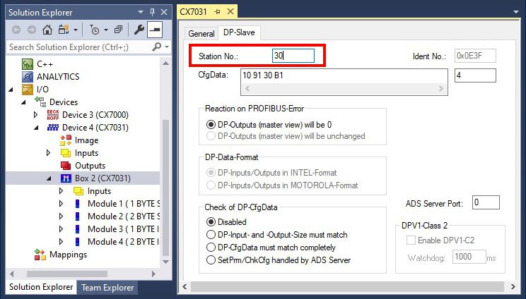 Setting the PROFIBUS address 1: