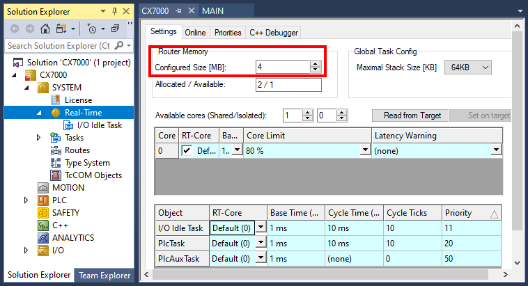 Memory usage 1: