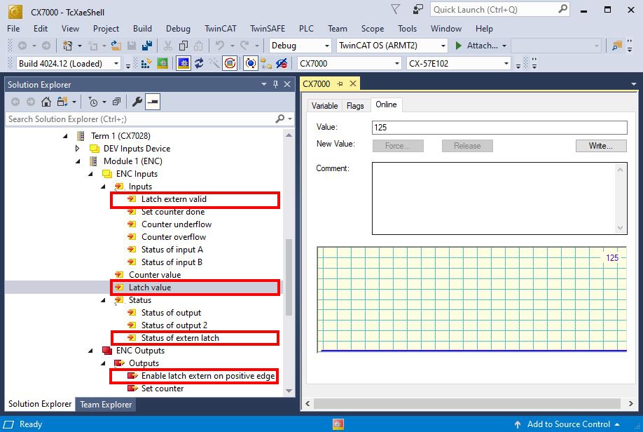 Latching the counter value 1: