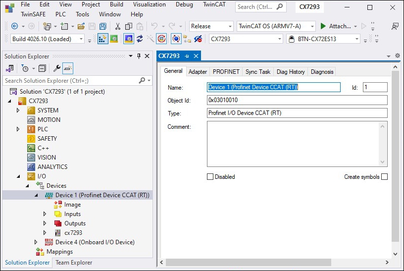 Creating a PROFINET RT device 1: