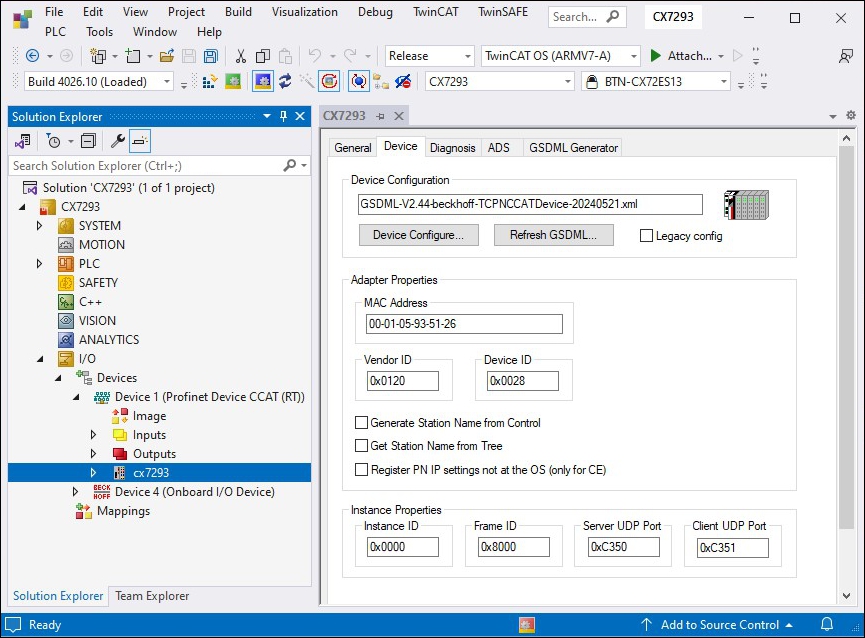 PROFINET interface 1: