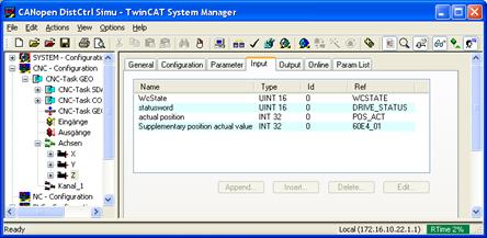 Test example with drive simulation 1: