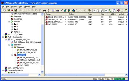 Test example with drive simulation 3: