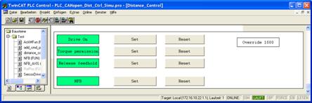 Test example with drive simulation 4: