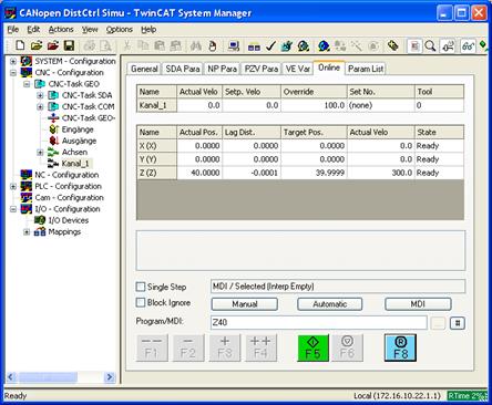 Test example with drive simulation 5: