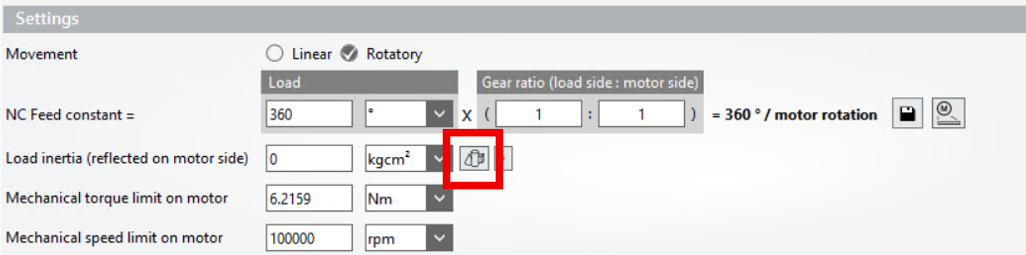 Setting the load parameters 3: