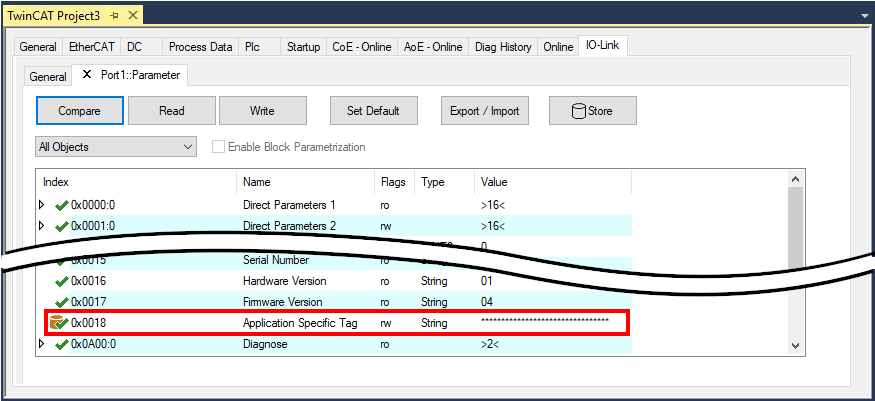 EPIxxxx, ERIxxxx - Setting of the IO-Link device parameters 3: