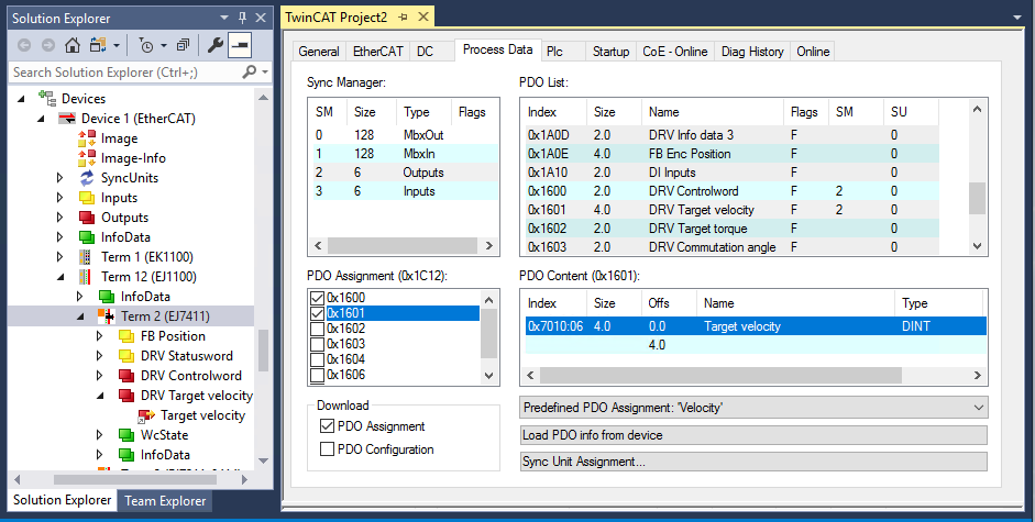 CSV (velocity control) 1: