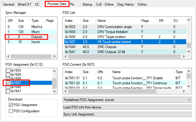 Zero pulse from the C track of the encoder 2: