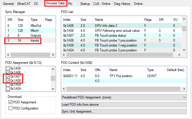 Zero pulse from the C track of the encoder 3: