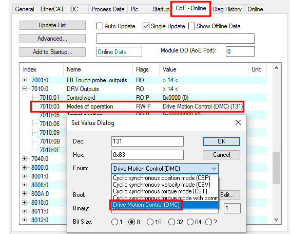 Commissioning with a 64-bit controller 1: