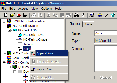 Integration of EtherCAT plug-in modules in the NC configuration 4: