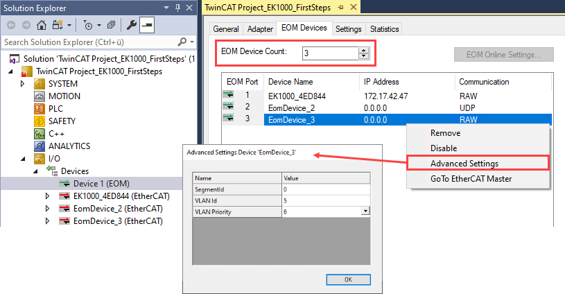 Offline configuration 1: