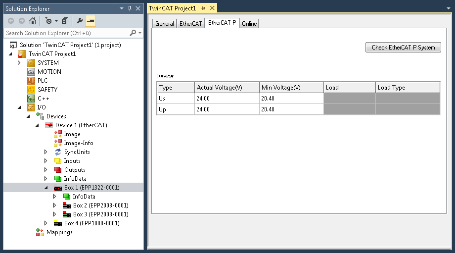 EK1300 - Configuration by means of the TwinCAT System Manager 4: