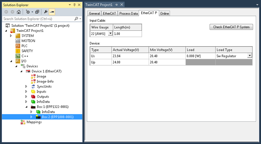 EK1300 - Configuration by means of the TwinCAT System Manager 3: