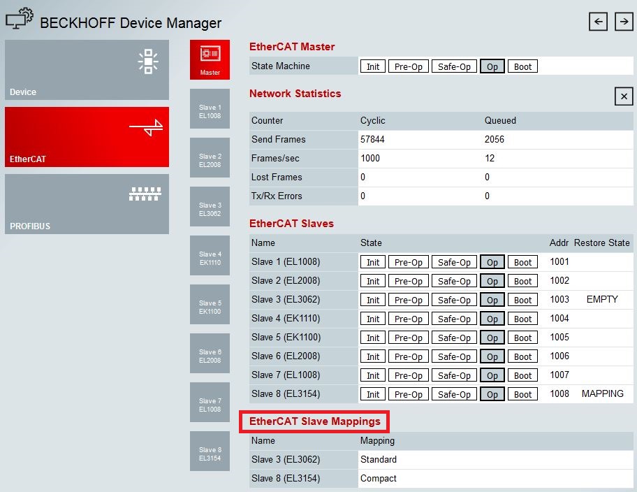 Setting the mappings for EtherCAT Terminals 2: