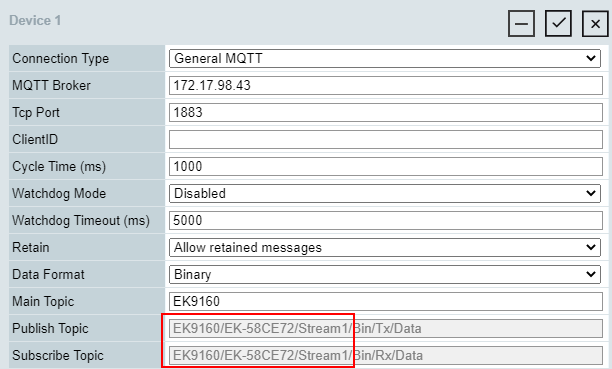 Configure EK9160 under TC3 as IoT MQTT Device 6:
