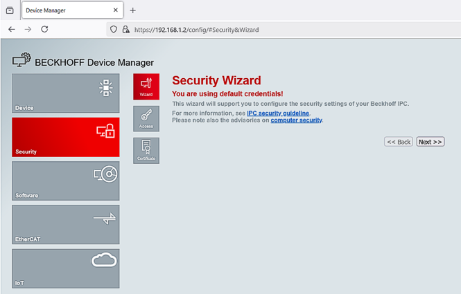 Online configuration via the Device Manager of the EK9160 3: