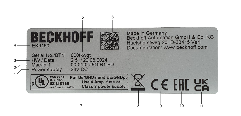 Version identification of EtherCAT devices 1: