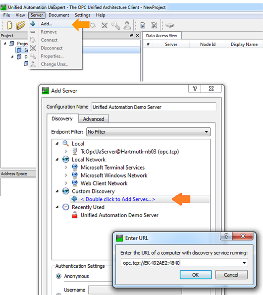 Connection of EK9160 with OPC UA 2: