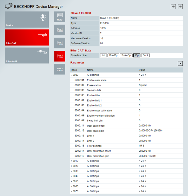 EtherCAT configuration 2: