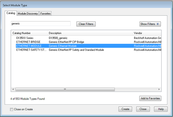 Setting up an EK9500 as a Generic Device in RS Logix Studio 5000 1: