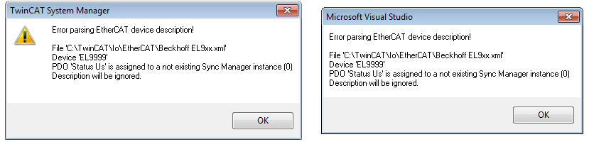 Notes regarding ESI device description 7: