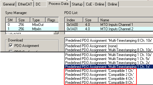 Commissioning in compatibility mode EL2252 1: