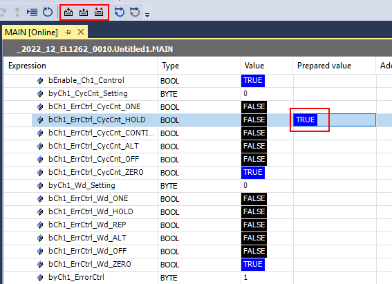 Example program 4: Parameterization of the CycleCounter and watchdog behavior 3: