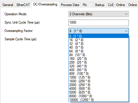 Make oversampling setting 1: