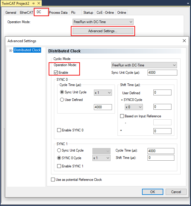 Note on advanced DC settings 2: