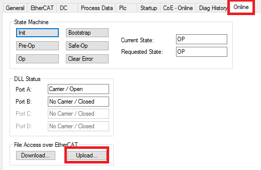 Storage of the characteristic curve of the LED as a CSV file 3: