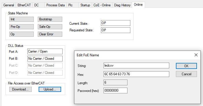 Storage of the characteristic curve of the LED as a CSV file 5: