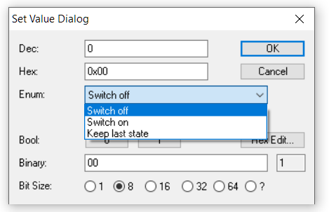 Settings via the CoE directory 2: