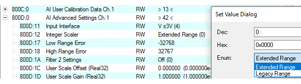 Integer scaler (only when using PDO SINT16) 2: