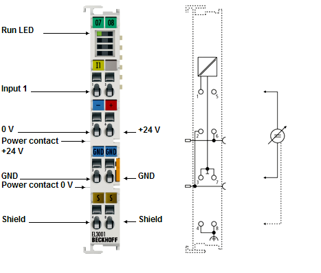 EL3001 - Connection, display and diagnostics 1: