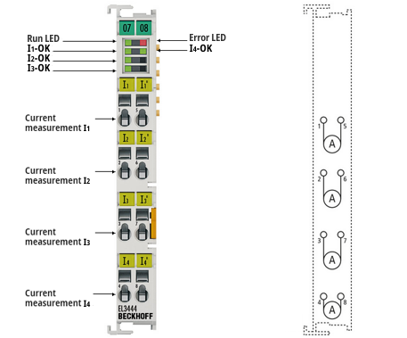 EL3444 – LED and connection 1: