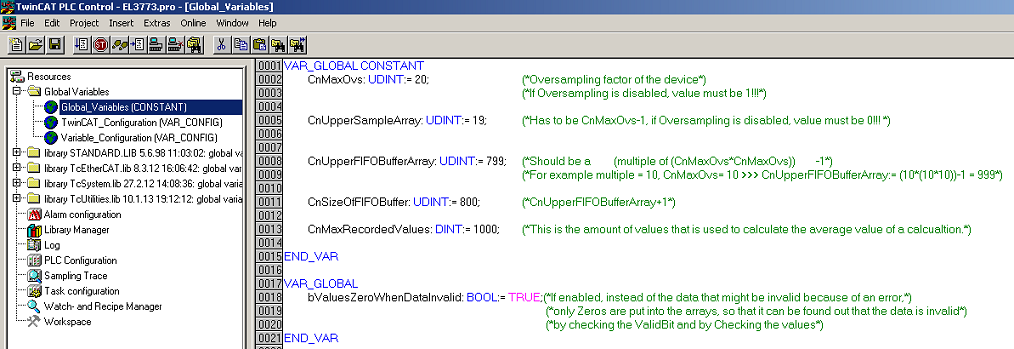 Commissioning of the example program 1: