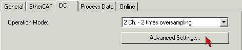 Oversampling settings, distributed clocks (DC) 6: