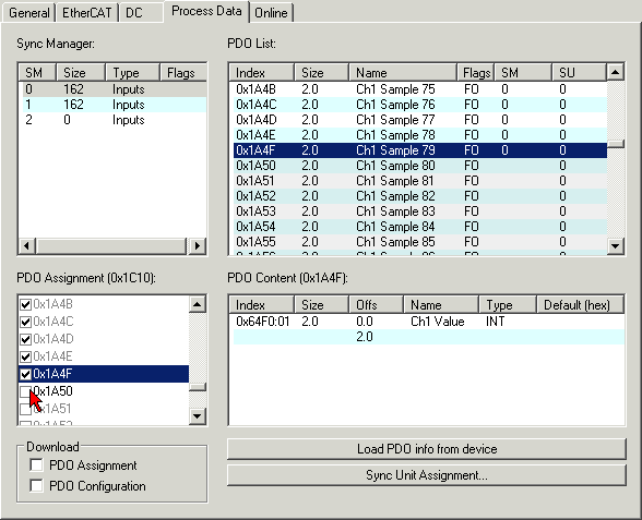 Oversampling settings, distributed clocks (DC) 8: