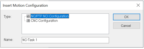 NC configuration (motion) 3: