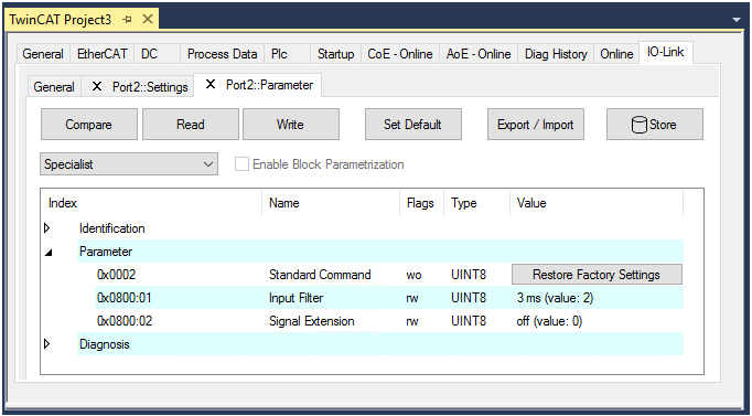 3. Automatic scanning of the IO-Link ports 6: